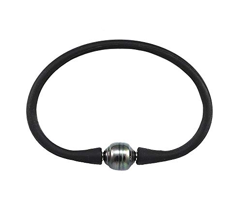 Black Tahitian Baroque Pearl Silicone Bracelet