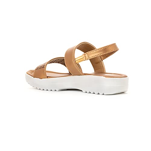 Image of Khadim's Adrianna Flat Platform Slingback Sandal for Girls (4.5-12 yrs)