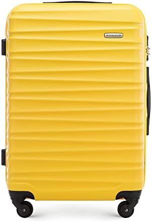 WITTCHEN Trolley de Maleta Mediana Resistente Maleta, Amarillo ABS Hard Shell Trolley 4 Ruedas Cerradura, M, Amarillo