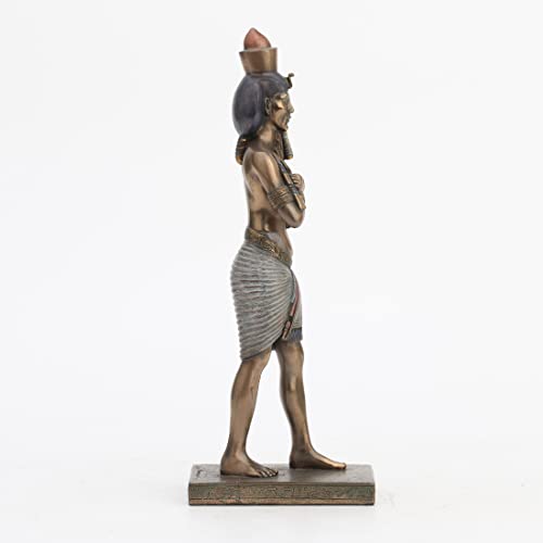 Estatua faraón egipcio Amenhotep en resina y bronce miniatura 3