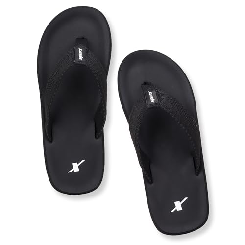 Image of SPARX Men SFG-2115 Black White Flip Flops (SF2115G BKWH 0009)