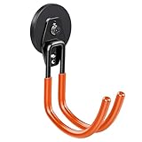 Wukong Große Magnethaken Wandhaken für Garage - Kein Bohren Erforderlich mit 70mm Gummiert Magnete Schwerlast Doppelhaken für Leiter, Stuhl, Schlauch, Fahrrädern, Elektrowerkzeugen Sperrigen