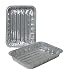 Toaster Oven Small Disposable Reuseable Aluminum Broiler Pan Pans with Ridges - Set of 36, 8.75" x 6.25" x 1.125"