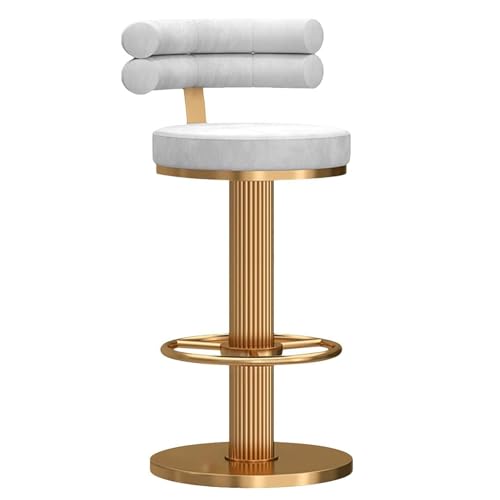 Tabouret de bar pivotant dossier velours chaise haute réglable cuisine