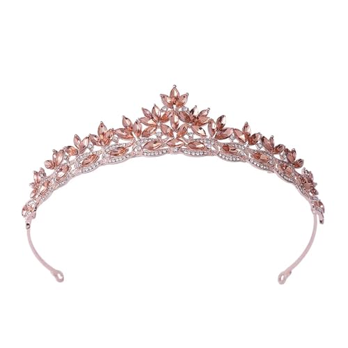 Corona de tiara cristal nupcial con diamantes de imitación multicolor para peinados de boda