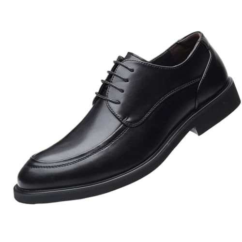 Men's Lace up Dress Shoes Fashion Trendy Comfortable Elevator Leather Oxford Slip Formal Business Casual Work Shoes