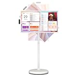 ApoloSign 32 inch FHD Smart Portable TV Gen2, 16G +128G Storage, Android 15 OS, 15000mAh, Rolling TV on Wheels with Rotatable Touch Screen, Built-in Battery, Full Swivel Rotation, Voice Remote