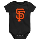 Outerstuff MLB Newborn & Infants 0-24 Months Official Primary Logo Creeper Bodysuit Romper (San Francisco Giants - Black, 6/9 Months)
