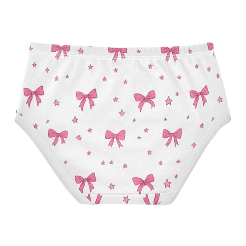 Wusikd Pink Bows Stars Cute Girls' Underwear Cotton Girls Briefs Soft Toddler Underwear 2T2