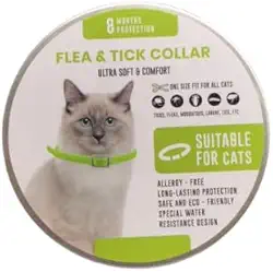 Coleira Antipulgas para Gatos Longa Duração Protege Contra Carrapatos, Mosquitos, Larvas, Pulgas e Piolhos Ultra Macio e Confortável 8 meses de Proteção