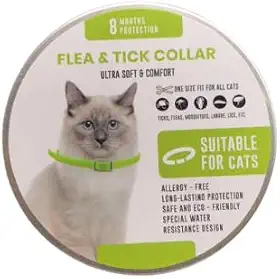 Coleira Antipulgas para Gatos Longa Duração Protege Contra Carrapatos, Mosquitos, Larvas, Pulgas e Piolhos Ultra Macio e Confortável 8 meses de Proteção