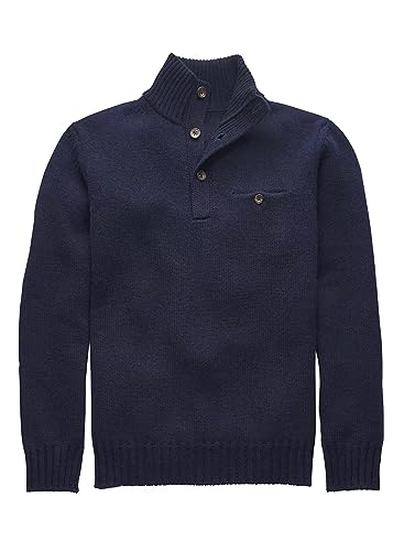 JMIERR Pullover für Herren Knöpfen Half Rollkragenpullover mit Tasche...