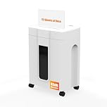 45dB Ultra Quiet Paper Shredder, 15 Sheets Cross Cut Shredders for Home Use UK with 18L Pull-Out Bin & Casters, White Office Shredder for Confidential Documents,Shred Credit Card/Mail/Staple