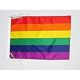 Photo Gallery az flag bandiera arcobaleno 45x30cm - bandierina gay - rainbow flag 30 x 45 cm cordicelle