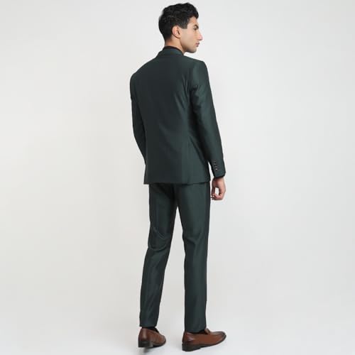 Image of Raymond Men Contemporary Fit Structure Pattern Terylene Rayon Blend Notch Lapel Full Sleeve Festive Suit