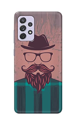 Image of PRINTFIDAA Man Icon with Beard Shirt Hipster Printed Designer Hard Case for Samsung Galaxy A72 Back Cover -(e) RPM1001