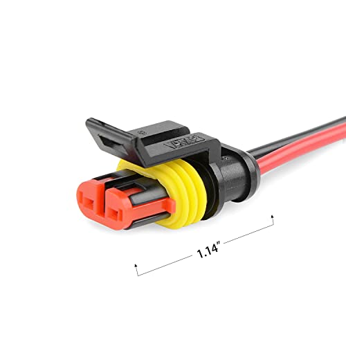 Image of Nilight GA0007 2Pin Way 16AWG Waterproof Wire 1.5mm Series Terminal Connector-5 Pack