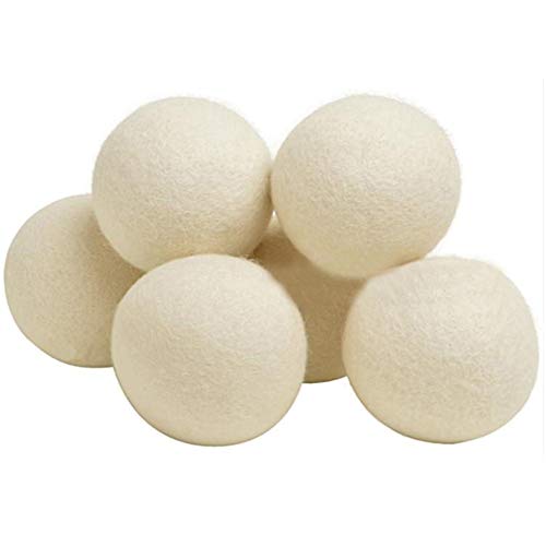 GULEHAY Bolas secadoras de lana multifunción 100% Virgin New Zealand Woo-Reusable-Safe & Unscented- Reduce las arrugas y la adherencia estática- Acorta el tiempo de secado (juego de 6)