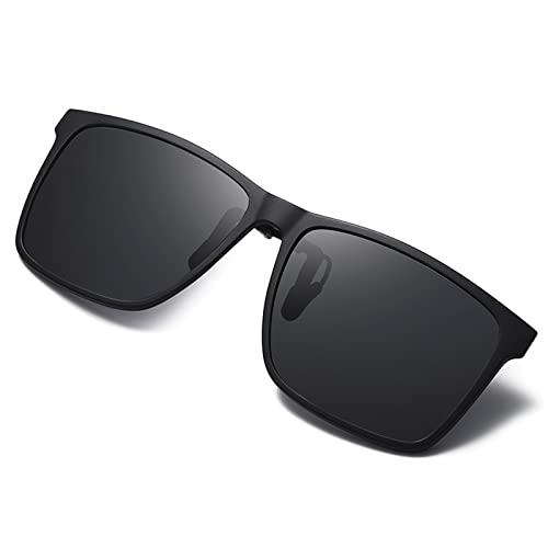 Dooppa Gafas de sol polarizadas con clip, protección UV con clip para hombres y mujeres, Black, Talla única