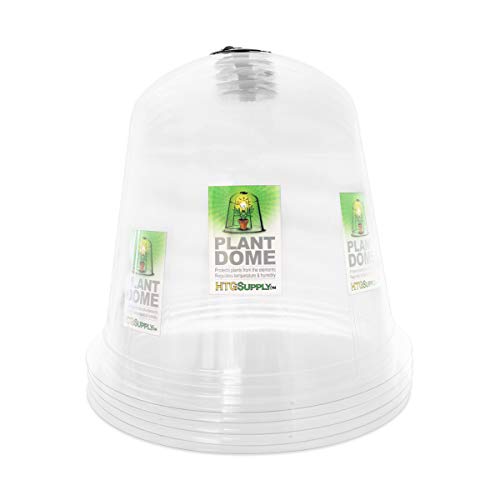 HTG Supply Garden Cloche Plant Protector Bell (5-Pack) - Reusable Vented Plastic Dome