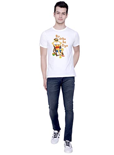 Image of CreativiT Graphic Printed T-Shirt for Unisex Chilled Out in Goa - Sir Utha Ke Jiyo Tshirt Tshirt | Casual Half Sleeve Round Neck T-Shirt | 100% Cotton | D00891-1