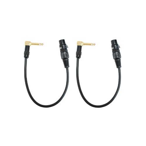 Audio2000 s C23001P2 1 Ft 1 4 TS Right Angle to XLR Female Cable (2 Pack)