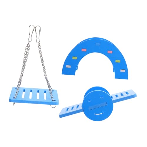 INOOMP 3 Piezas Balancín de hámster Hamster Accesorios Balancín Madera roedores Juguetes para Escalar hámster Columpio de hámster Juguetes para cobayas Juguetes para Conejillos de Indias