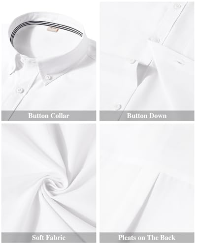 J.VER Boy's Long Sleeve Oxford Dress Shirts Solid Casual Button Down Collar Shirt Kids Formal Uniform Tops3
