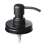Jarmazing Products Black Mason Jar Soap Dispenser Lids - One Pack - for All Regular Mouth Canning Jars – Made from Rust Proof Stainless Steel