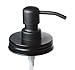 Jarmazing Products Black Mason Jar Soap Dispenser Lids - One Pack - for All Regular Mouth Canning Jars - Made from Rust Proof Stainless Steel