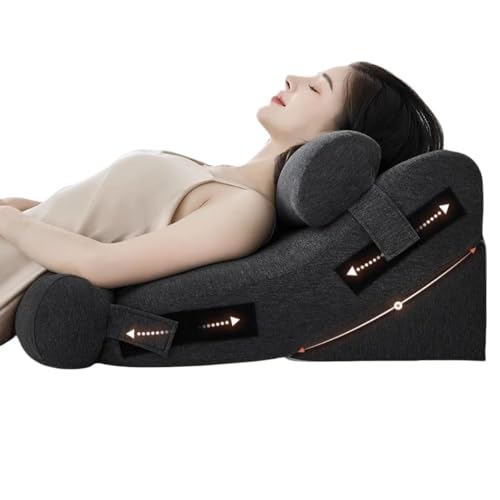 KCNN 良性発作性頭位めまい枕、逆流性食道炎枕、三角枕、傾斜枕、位置調整可能、通気性と抗菌性、洗える枕カバー、読書枕、睡眠サポート、背もたれクッション、横向き寝枕、妊婦の腰の保護、半横臥位のケア胃食道逆流症の高齢者、高齢者向け、逆流性食道炎/首/背中/腰