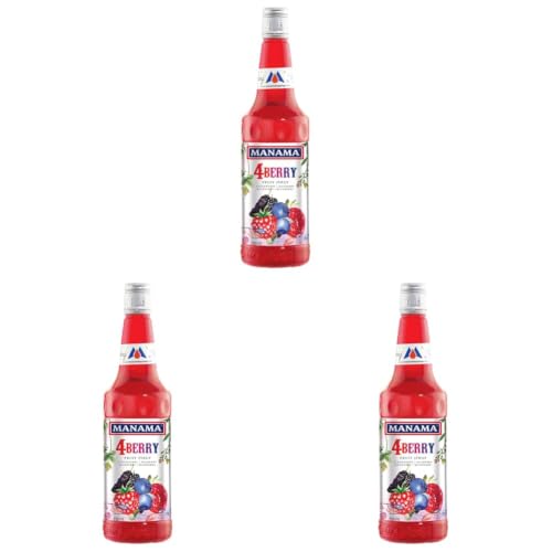 Image of Manama Four Berry (Mix Berry) Syrup Mixer for Mocktails and Cocktails, 750ML (Pack of 3)