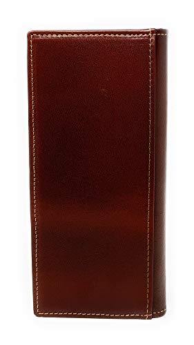 Texas West Western Men's Laser Cut Genuine Leather Longhorn Long Bifold Wallet (Coffee/Coffee)4