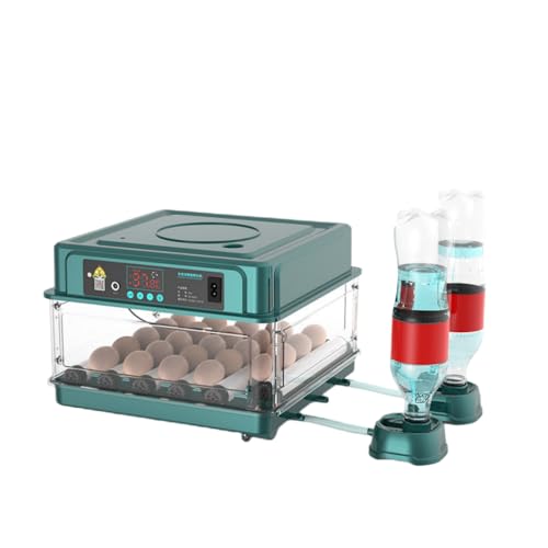 XVVX 自動インキュベーター 自動孵卵器 小型大容量 小型自動孵卵器、自動温度制御、自動給水、大容量、操作簡単、低騒音 子供教育用 家庭・学校適用 ウズラ鶏アヒルガチョウ鳥類 孵化全工程対応 簡単操作 (24〜30個,デュアル電源)