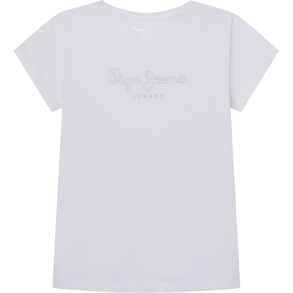 Pepe Jeans Girl's Nina T-Shirt, White (White), 4 Years