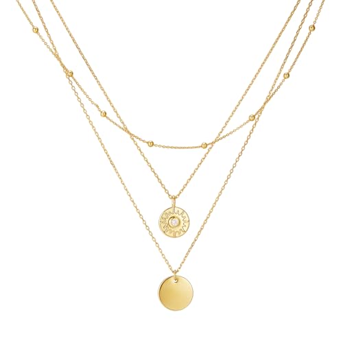 MINDDHA 14K Gold Plated Layering Necklaces | Minimalist Pendant Design | Stylish Y Pendant Necklace for Women | 15