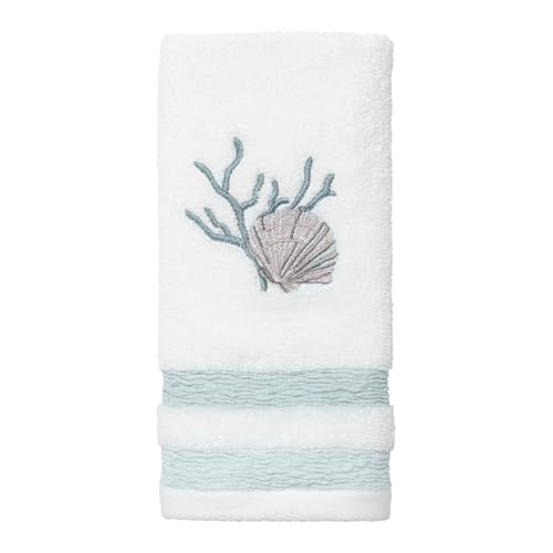 Avanti Linens - Fingertip Towel, Soft & Absorbent Cotton Towel (Coastal Terrazo Collection)