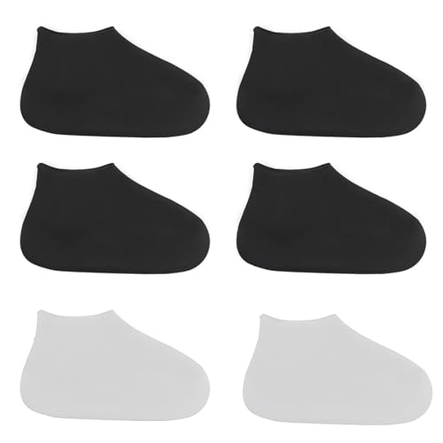HQRKOTM 3 Pares de Cubre Zapatos Impermeables, Reutilizables, Antideslizantes, para Días de Lluvia, Negro y Blanco