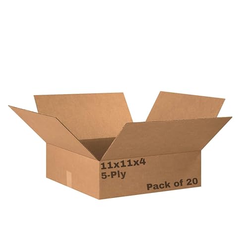Image of Porpoise 11 x 11 x 4 Inch Corrugated Cardboard Boxes 5 Ply Pack of 10 for Shipping Packaging Storage Carton Box (11 x 11 x 4 Inch 10pc)