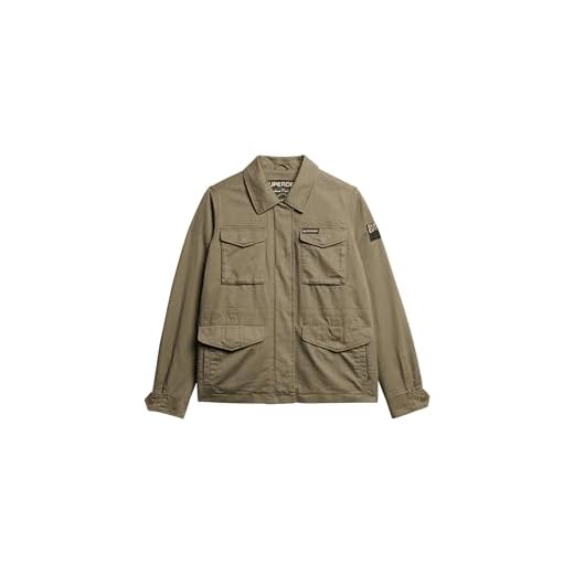 Superdry Veste militaire brodée M65 pour femme, Kaki mousse, 44