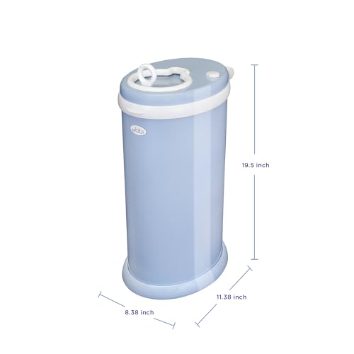 Image of Ubbi Steel Diaper Pail, Odor Locking, No Special Bag Required, Award-Winning, Registry Must-Have, Cloudy Blue