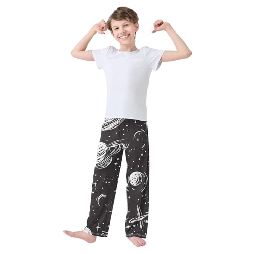 ZZXXB Planets Star Boys Long Pants Soft Trousers Elastic Waist Kids Lounge Bottoms with Pockets S-XL2