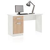 duehome | Mesa Estudio Juvenil con Cajonera, Escritorio Compacto, Mesa PC, Modelo Play, Acabado en Andersen y tofe, Medidas: 120 cm (Largo) x 49,8 cm (Fondo) x 70,8 cm (Alto)