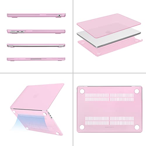 Image of MOSISO Compatible with MacBook Air 13 inch Case M5 2026 M4 2025 M3 M2 2024-2022 A3449 A3240 A3113 A2681, Scratches-Resistant Protective Hard Shell for MacBook Air 13.6 inch Case, Dusty Pink