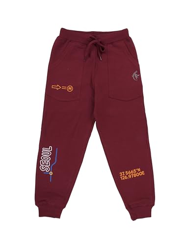 Image of KiddoPanti Boys Solid Fleece Track Pants | Cotton Poly Fleece Fabric | Ankle Length Bottom Rib | 2 Front Patch Pocket | Elastic Waist & Drawcord | Jogger Track Pants for Boys