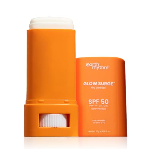 Glow Sunscreen Stick SPF 50, PA++++ with Vitamin C, Zinc Oxide, Vitamin E,Water Resistant, Lightweight, No white cast, Men & Women | - 20g