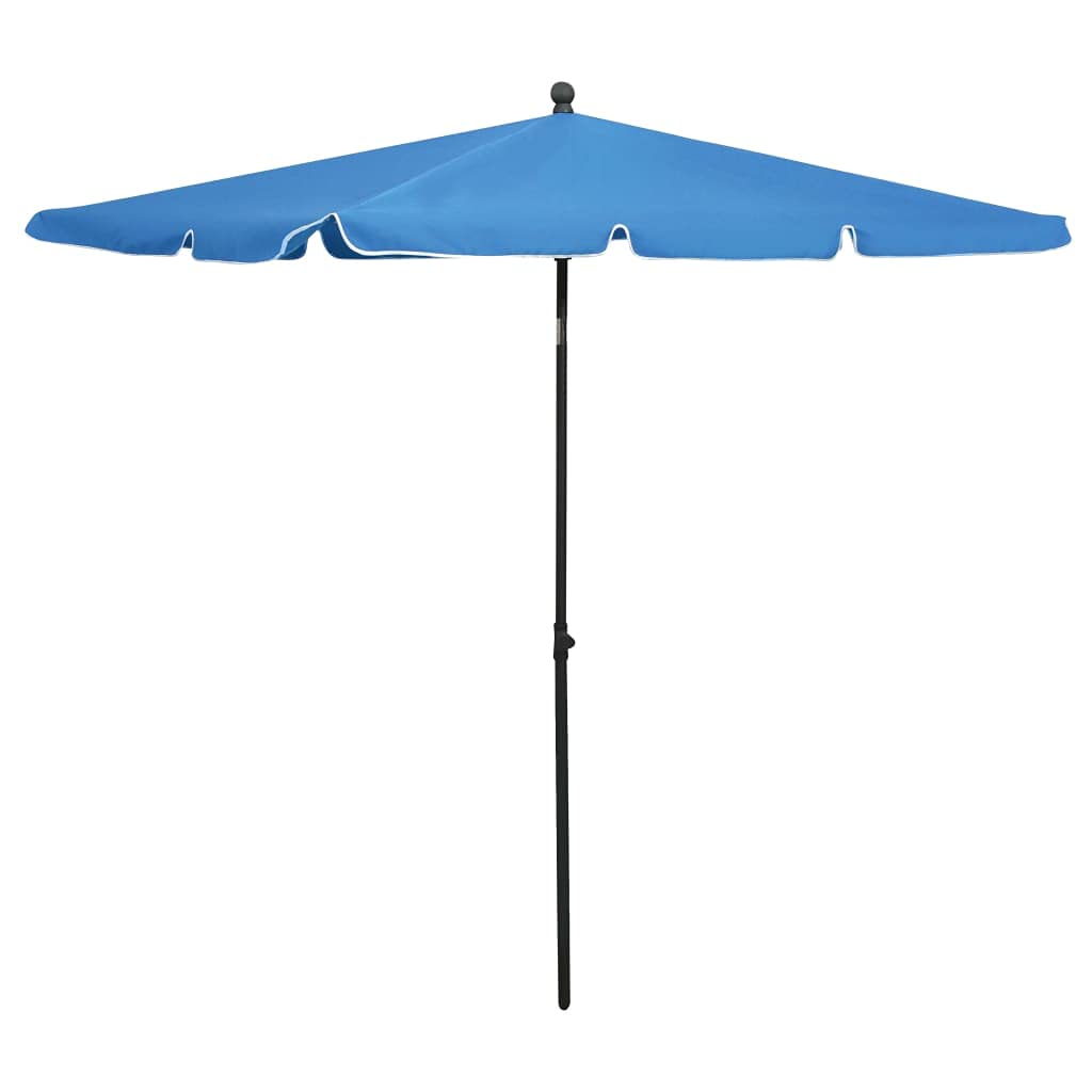 Sombrilla rectangular 210 x 140 cm, sombrilla para balcón plegable con mástil de acero, sombrilla estable para terraza y jardín, sombrilla de jardín regulable en altura con 4 costillas, azul