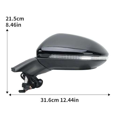 Rétroviseur Golf MK7 version US droit 8 broches avec miroir angle mort chauffant
