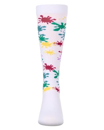 MeMoi Girls Stretch Cotton Splatter Paint Knee Sock2