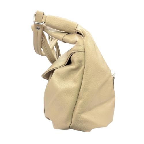 Image of BAE Women's Premium Faux Leather Hobo Fixed Shoulder Strap Bag | Stylish Multi-Pocket Handbag with Decorative Studded Charm | Large Capacity Tote for Office, Travel & Casual Use